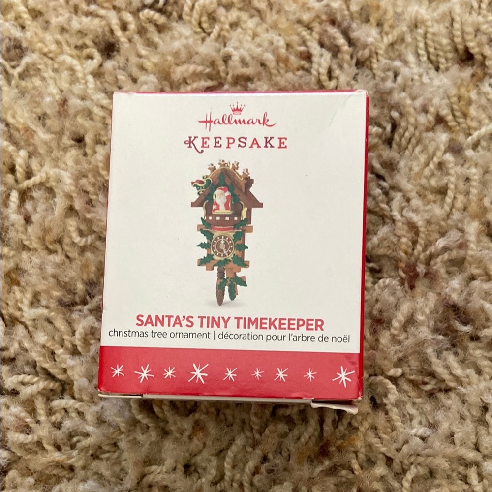 Hallmark Keepsake Santa's Tiny Timekeeper Ornament turned into earrings